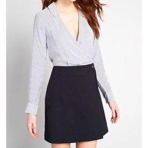 Modcloth Au Contraire Wrap Twofer Dress